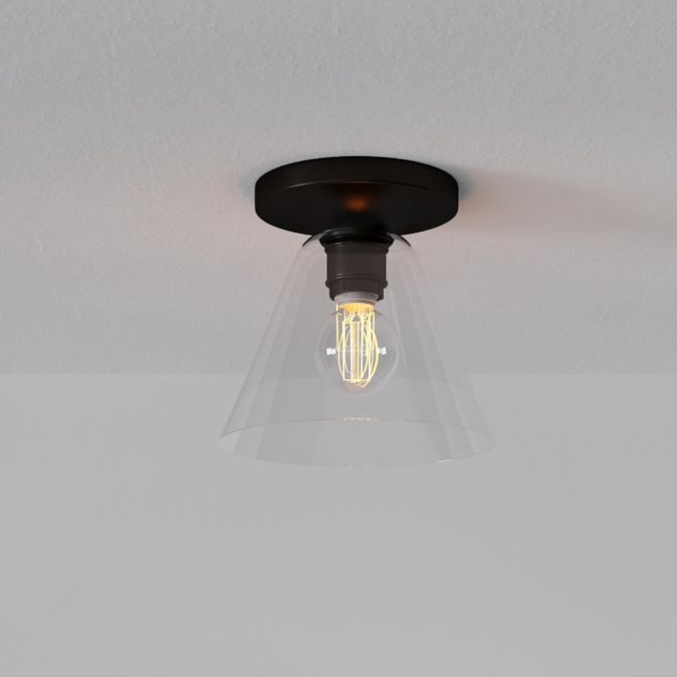 Glass Cone Flush Mount Ceiling Light