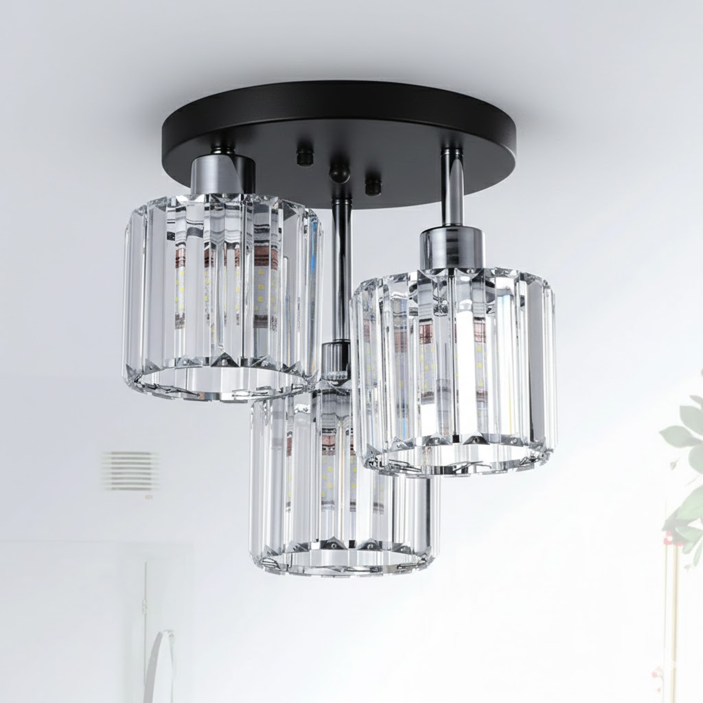 Crystal Ceiling Light Semi Flush Mount