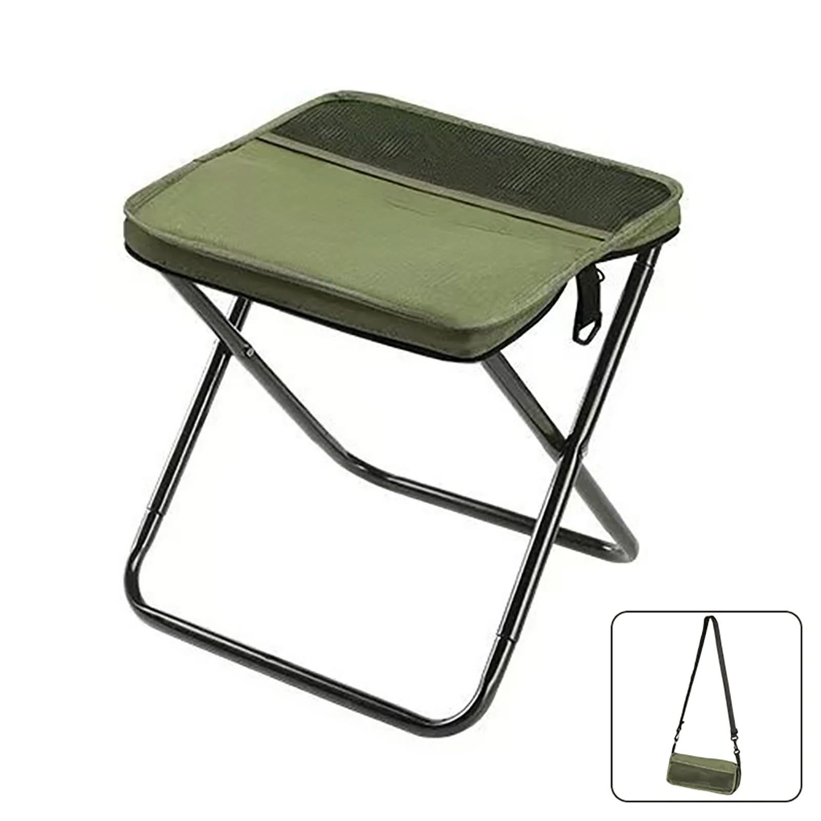 Portable Folding Camping Stool with Steel Frame | Small & Large, 3 Colors | Holds Up To 120 kg for Camping & Fishing