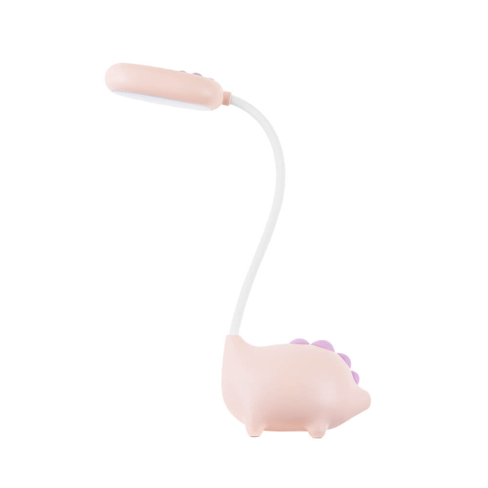 Rechargeable LED Desk Lamp for Kids | Flexible Gooseneck with Soft Flicker Free Light | Animal Base and Pen Holder