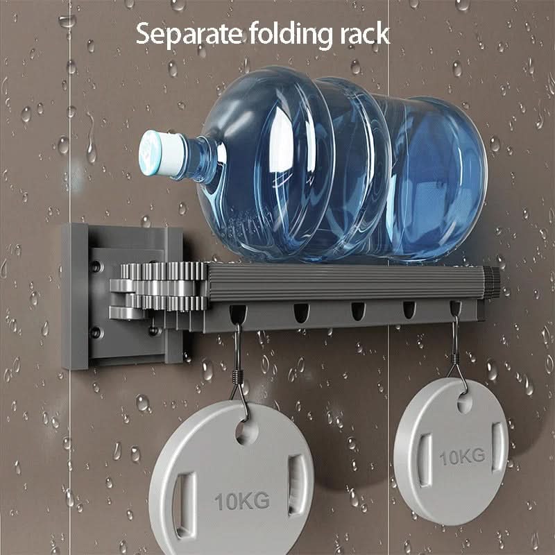 Foldable Shower Curtain Rod Partition Set | Waterproof Fabric | Gray & White Rack Options | Wet-Dry Bathroom Divider