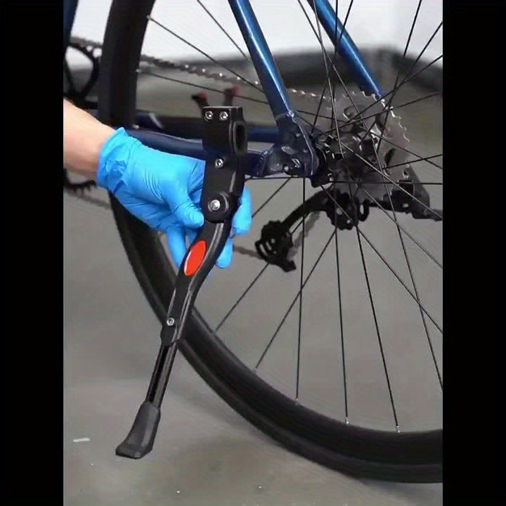 Adjustable Bike Stand with Non Slip Rubber Foot | Rear Mount Kickstand Holder | Bicycle Accessories for Road and Mountain Frames