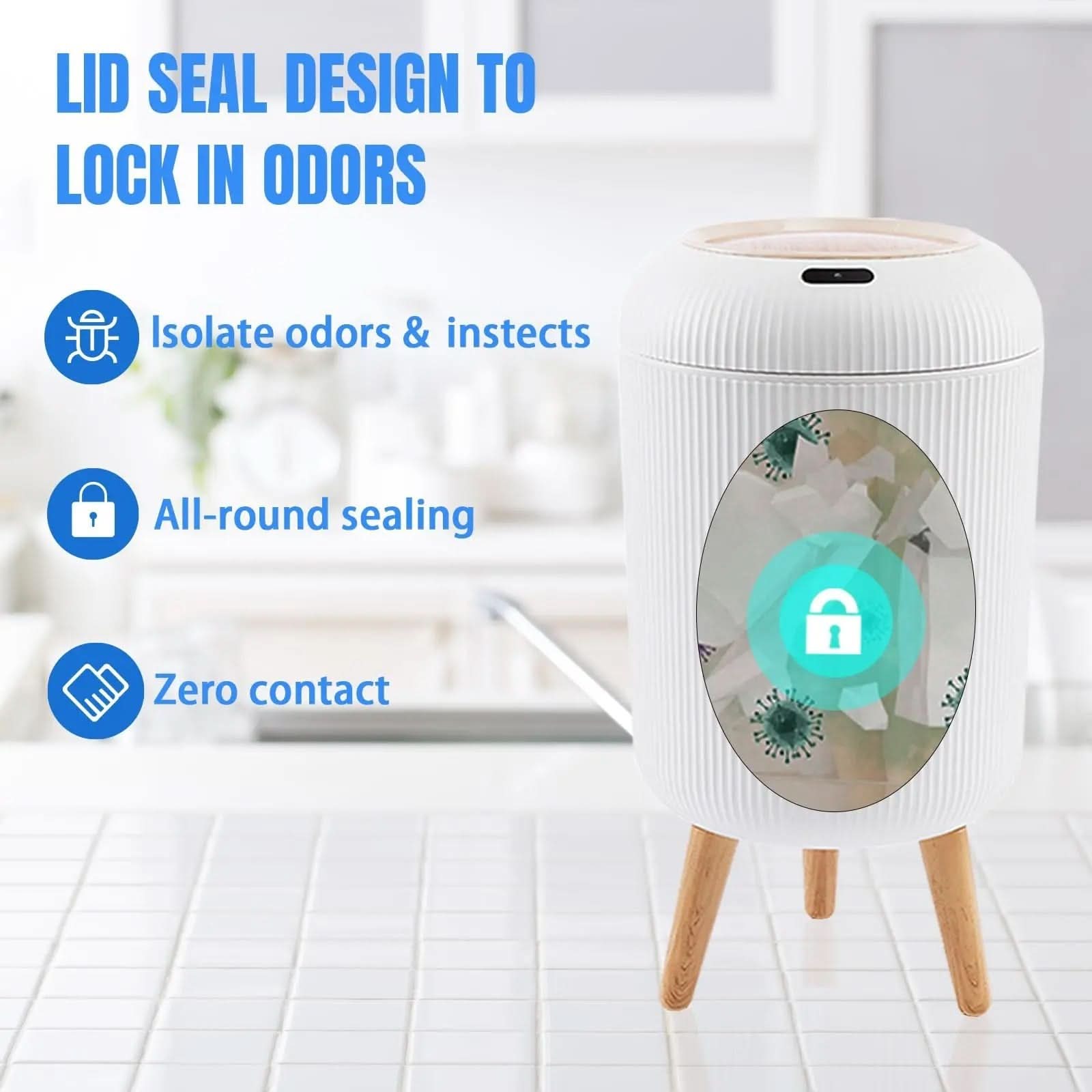 Smart Motion Sensor Trash Can | Touchless Auto Open and Close, 5 Finishes | Hygienic Design for Home or Office