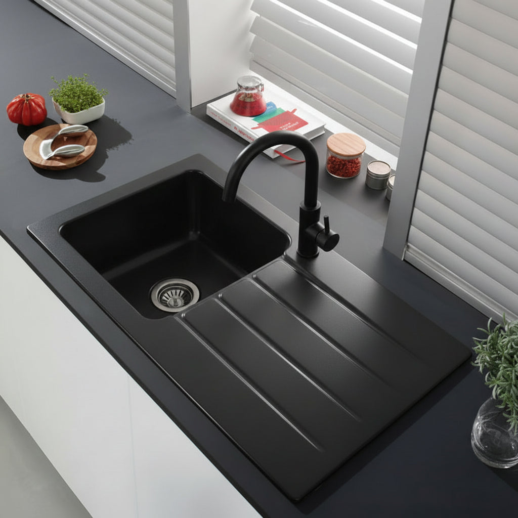 Architectura 50 ceramic washbasin - Robust & elegant in chromite for every bathroom