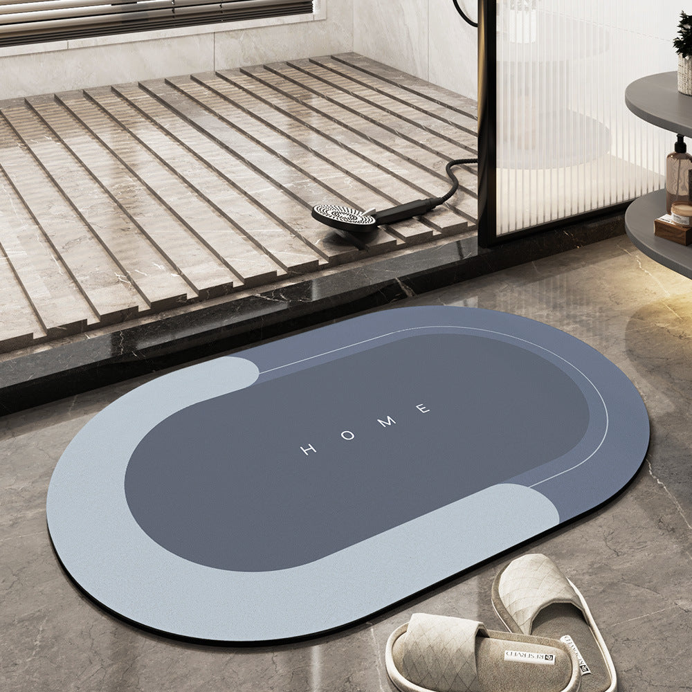 Non Slip Bath Mat with a Rubber Backing | Soaks Up Water and Grease, Then Dries Fast | Three Sizes, Oval or Rectangular