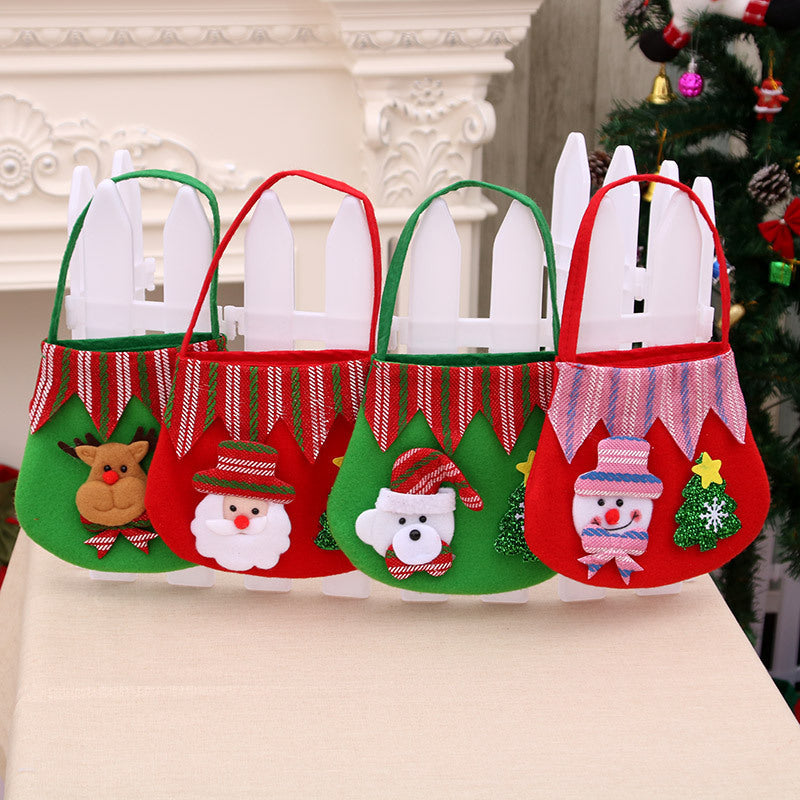 Christmas Snowman and Santa Felt Treat Bag | Roomy Interior with Sturdy Carry Handles | Wipes Clean, 4 Designs
