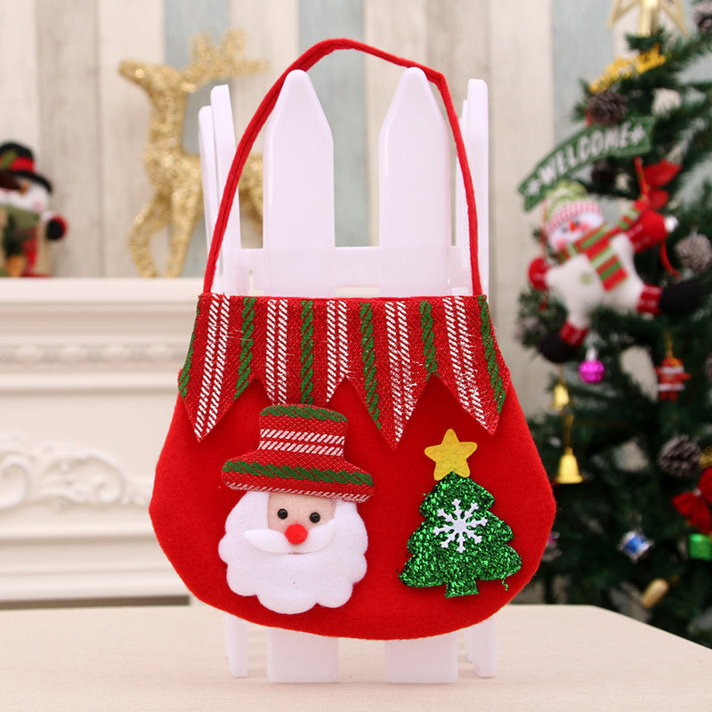 Christmas Snowman and Santa Felt Treat Bag | Roomy Interior with Sturdy Carry Handles | Wipes Clean, 4 Designs