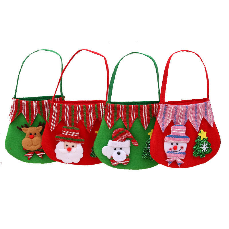 Christmas Snowman and Santa Felt Treat Bag | Roomy Interior with Sturdy Carry Handles | Wipes Clean, 4 Designs