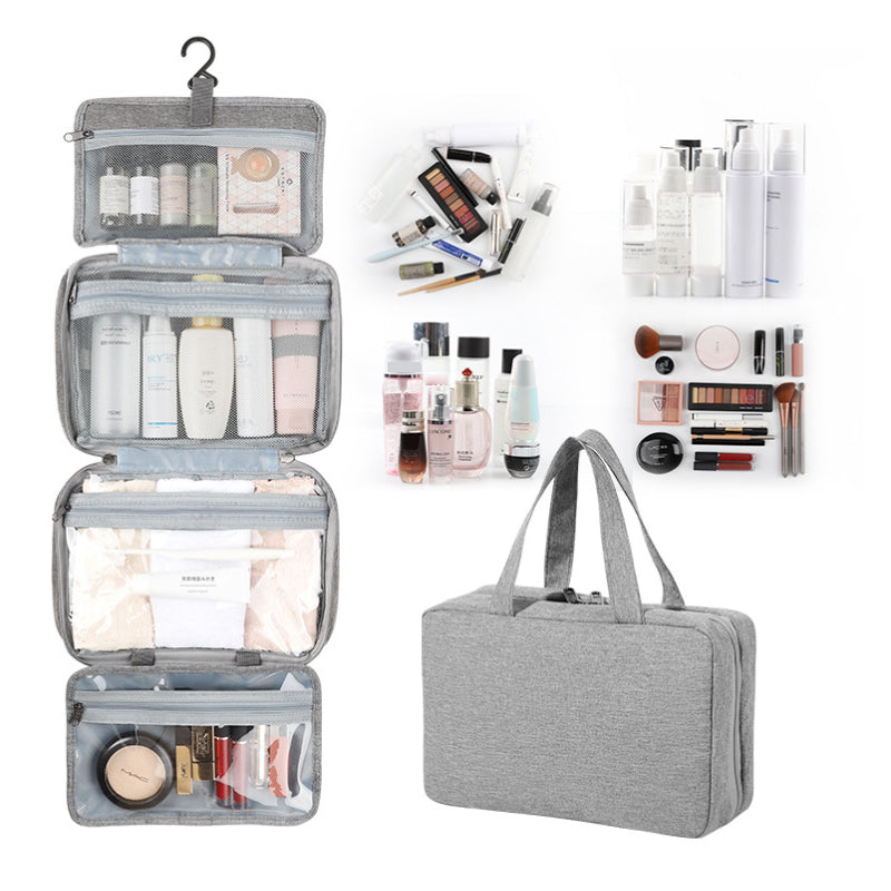 Cosmetic Organizer for Travel with Four Compartments | Padded, Water Resistant Shell | Packs Into a Suitcase or Backpack