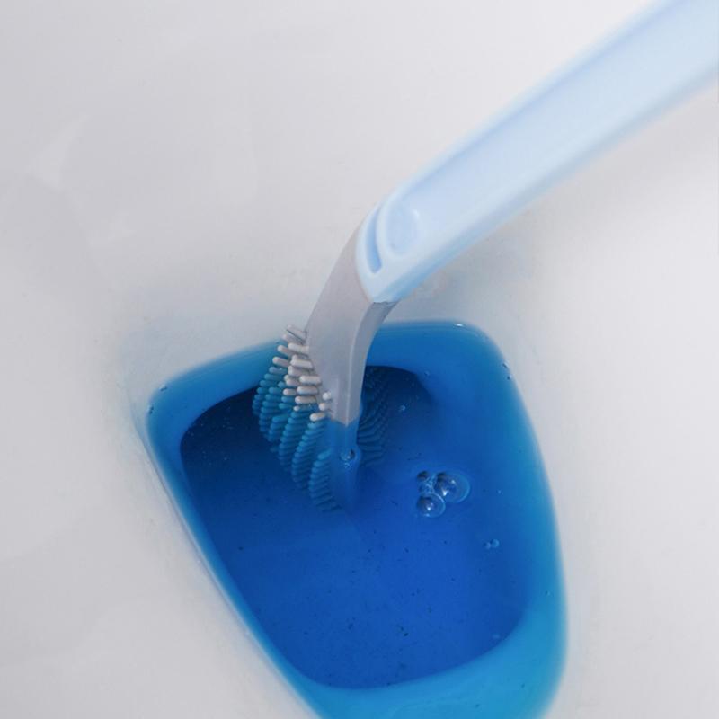 Toilet Brush with a Triangular Head and Wall Holder | TPR Bristles Reach Every Corner Without Clumping | Five Colors