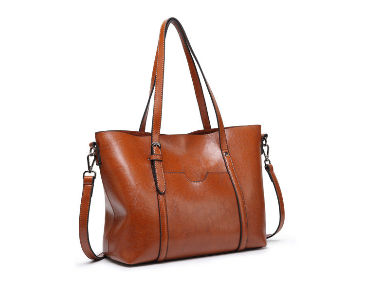 Vegan Leather Tote Bag with a Detachable Crossbody Strap | Carry by Hand, Over the Shoulder or Across the Body