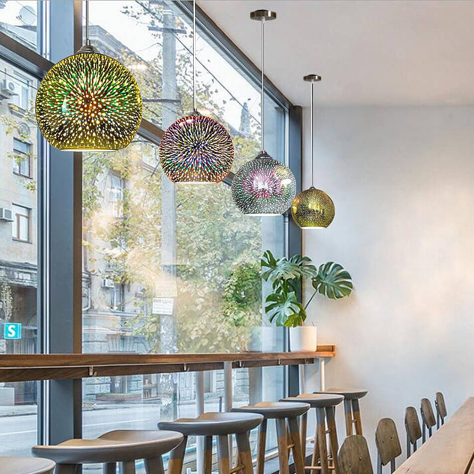 3D Firework Pendant Light Colorful Ceiling Lamp