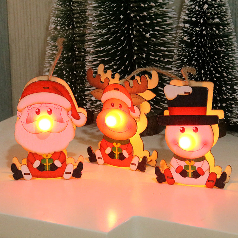 LED Christmas Tree Ornaments with Warm Light | Santa, Reindeer or Snowman Figures | Hanging Decor for Doors and Windows