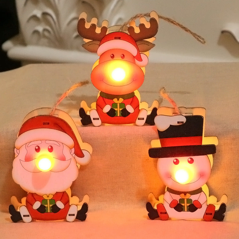 LED Christmas Tree Ornaments with Warm Light | Santa, Reindeer or Snowman Figures | Hanging Decor for Doors and Windows