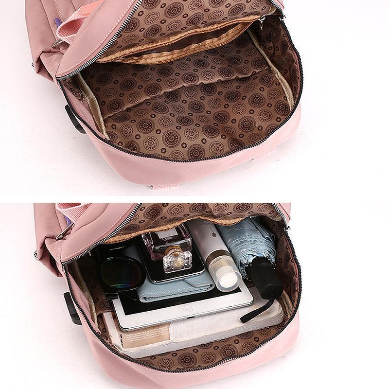 Travel Backpack in Water Resistant Oxford Fabric | Tablet Pocket, Phone Slot and Several Compartments | 28 by 36 by 12 cm