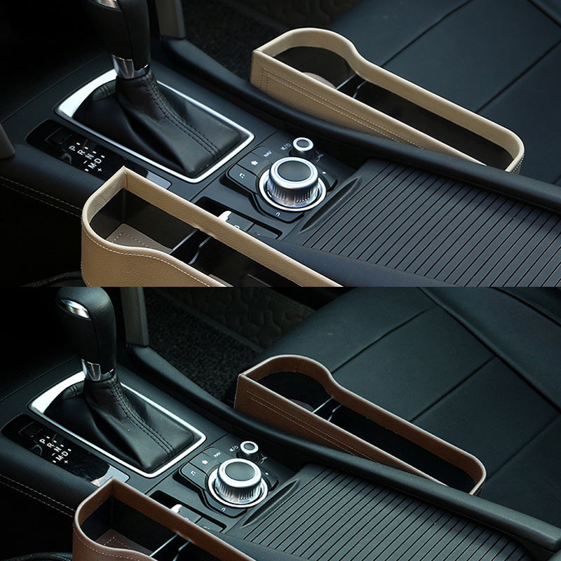 Car Organizer for the Gap Beside the Seat, Driver or Passenger Side | Holds a Phone, Cards and Coins | Four Colors in PU and ABS