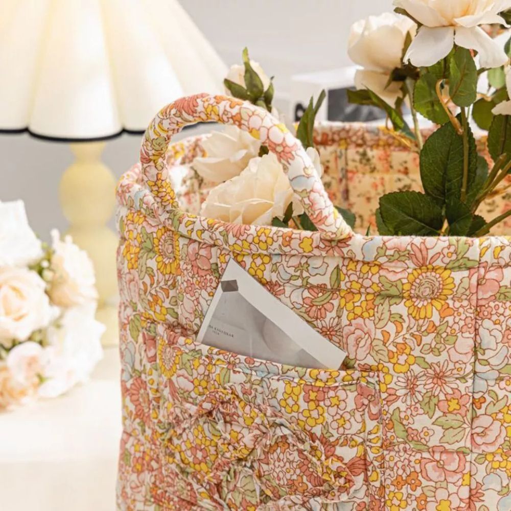 Floral Canvas Storage Basket