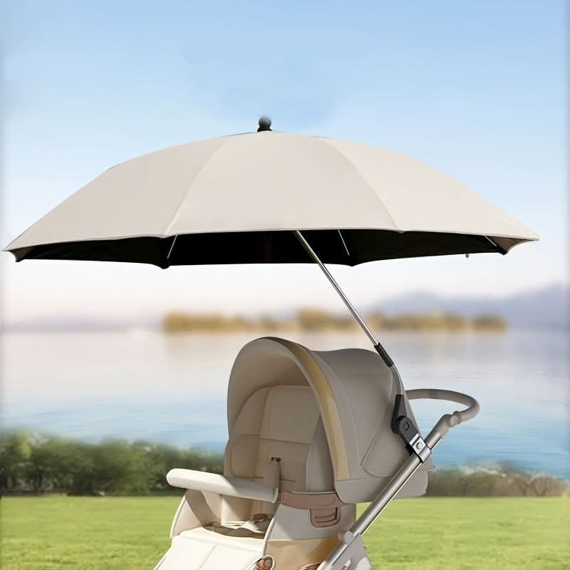 Bendable Arm Sunshade Umbrella for Strollers & Trolleys | UV-Resistant Fabric | Adjustable Clamp Mount for Outdoor Walks