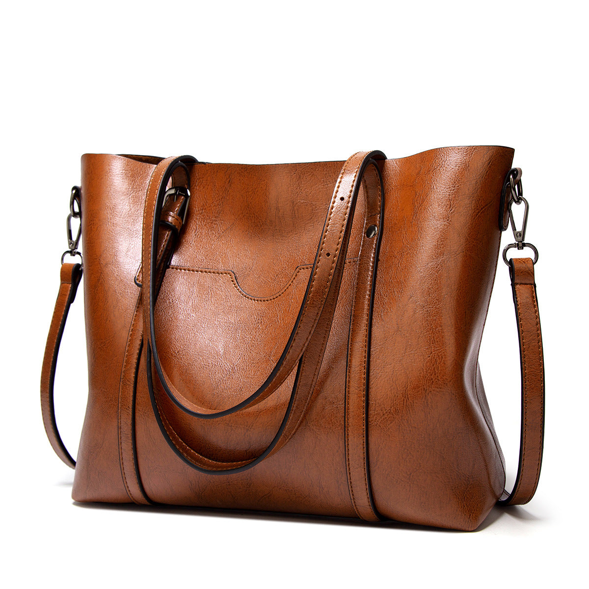 Vegan Leather Tote Bag with a Detachable Crossbody Strap | Carry by Hand, Over the Shoulder or Across the Body