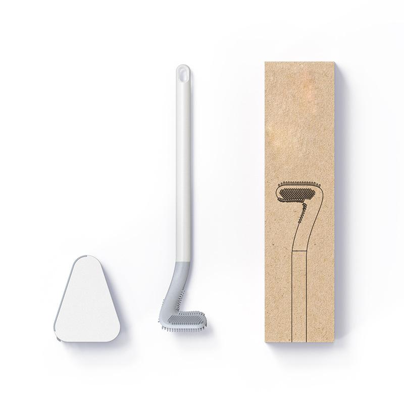 Toilet Brush with a Triangular Head and Wall Holder | TPR Bristles Reach Every Corner Without Clumping | Five Colors