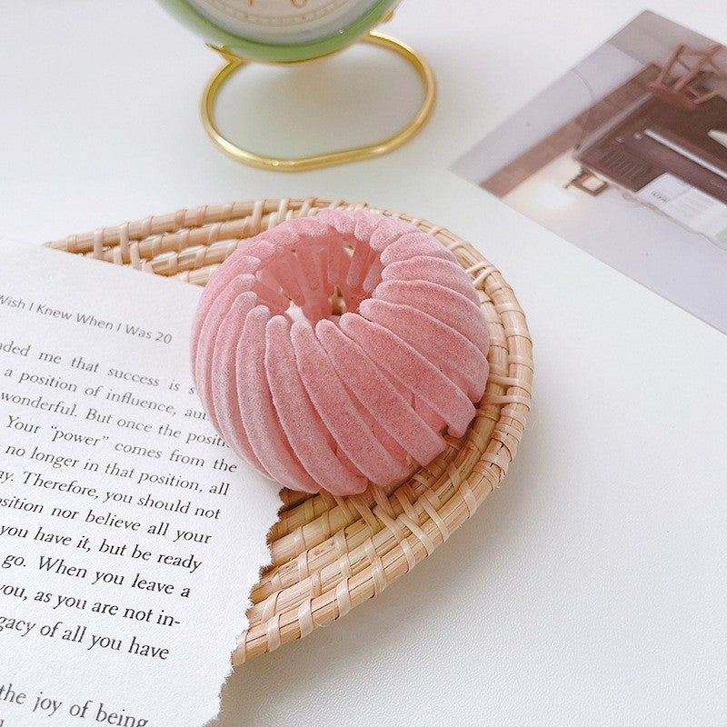 Expandable Bird Nest Hair Clip for Buns and Half-Up Styles | Soft Velvet Finish | Holds a Thick Ponytail Without Pulling