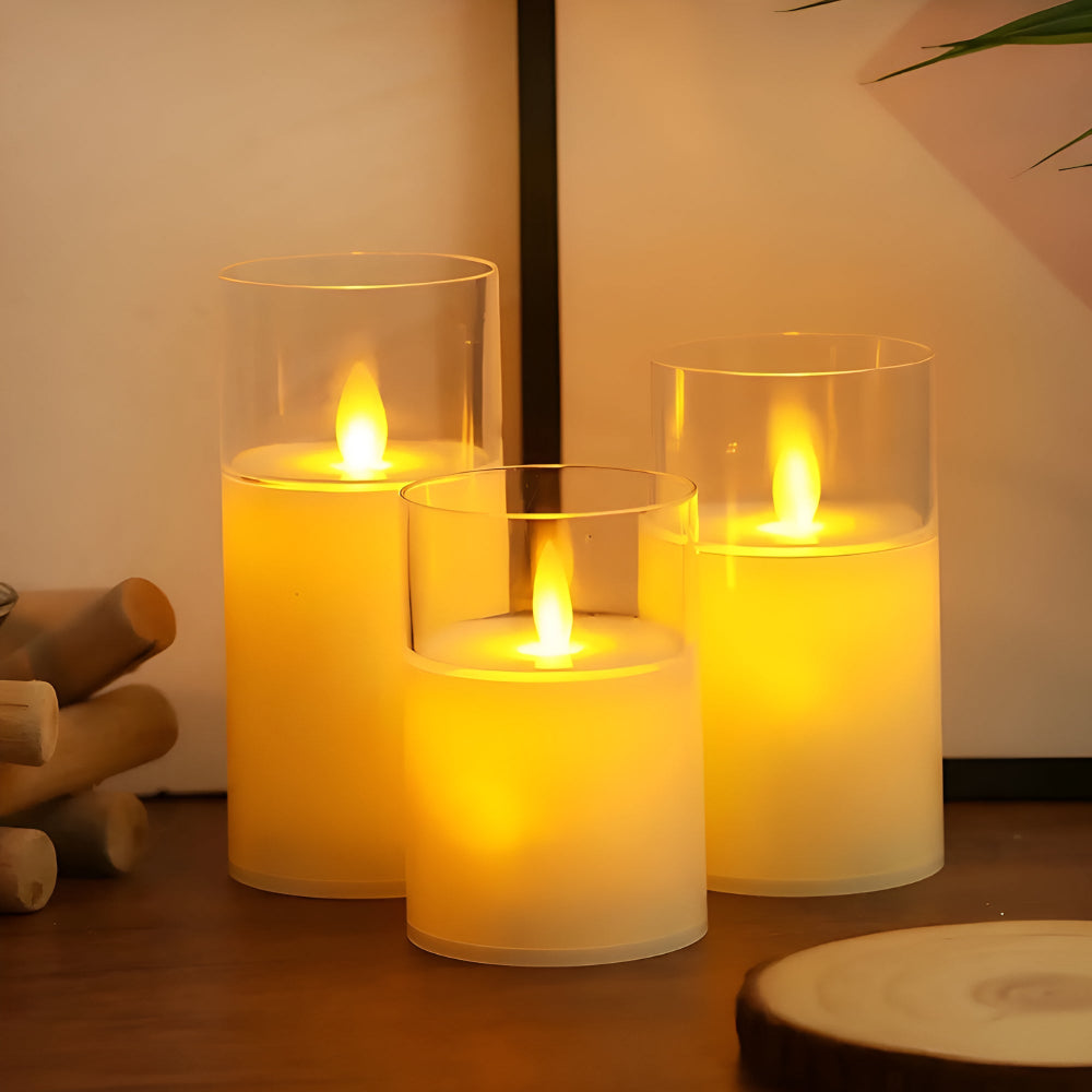 3D Flameless Candle Set