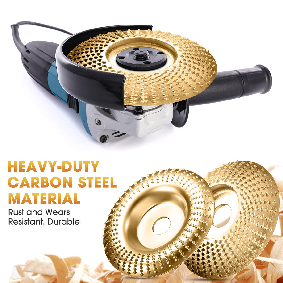 Tungsten Carbide Grinding Wheel for Angle Grinders, 16 mm Bore | Shapes Convex, Concave, Bevelled and Flat Wood