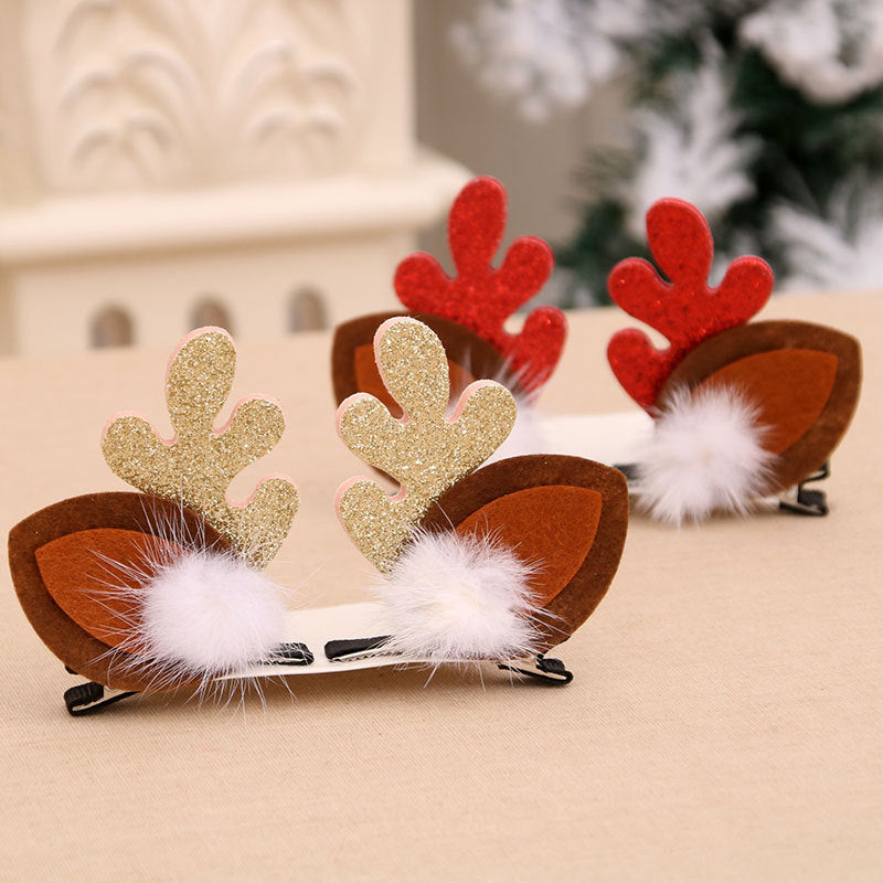 Reindeer Antler Hair Clips with Colorful Pompoms | Secure Hold That Lasts All Day | Festive Christmas Accessories