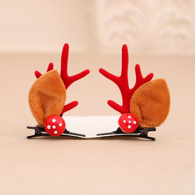 Reindeer Antler Hair Clips with Colorful Pompoms | Secure Hold That Lasts All Day | Festive Christmas Accessories