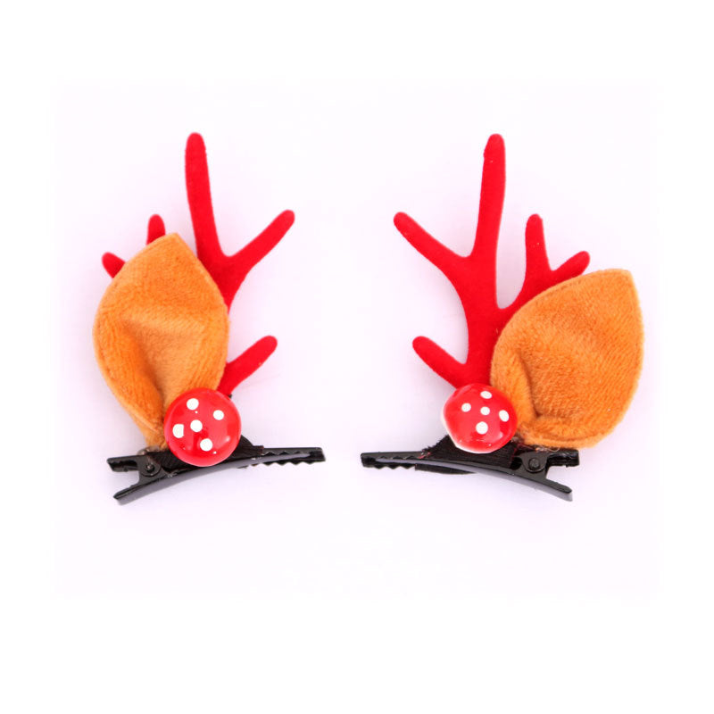 Reindeer Antler Hair Clips with Colorful Pompoms | Secure Hold That Lasts All Day | Festive Christmas Accessories