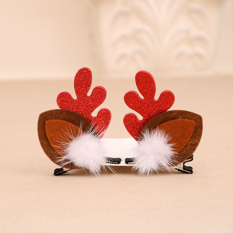 Reindeer Antler Hair Clips with Colorful Pompoms | Secure Hold That Lasts All Day | Festive Christmas Accessories