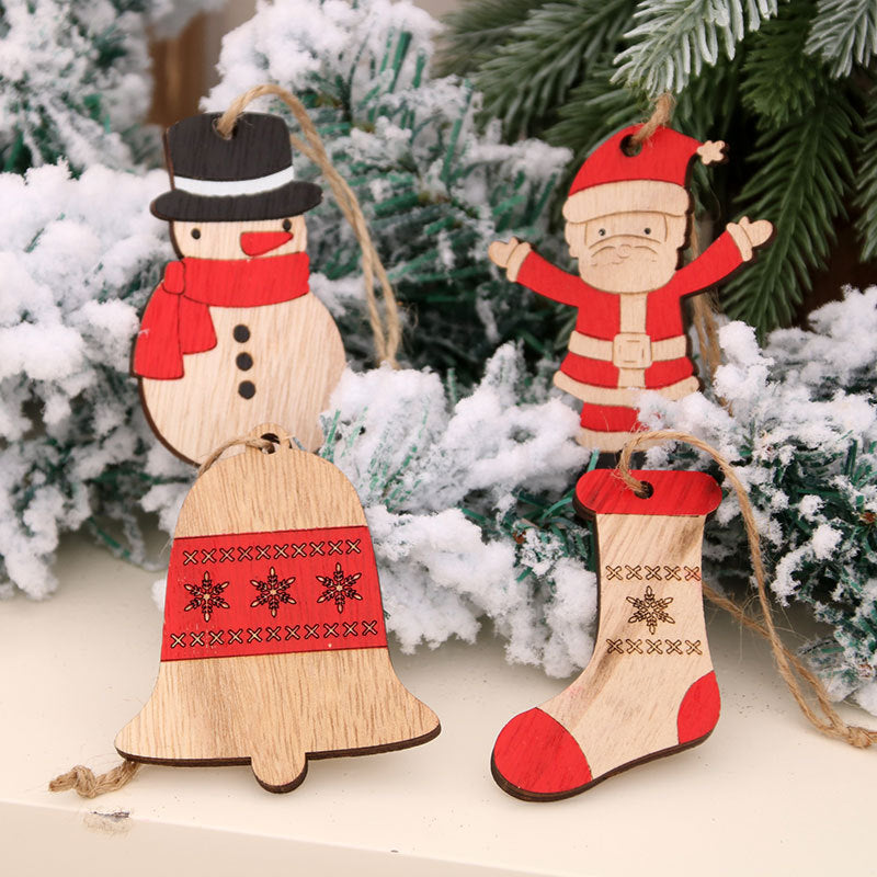 Wooden Snowman Christmas Ornament with a Black Top Hat | Red Scarf and Compact Size | Sustainable Hanging Decorations