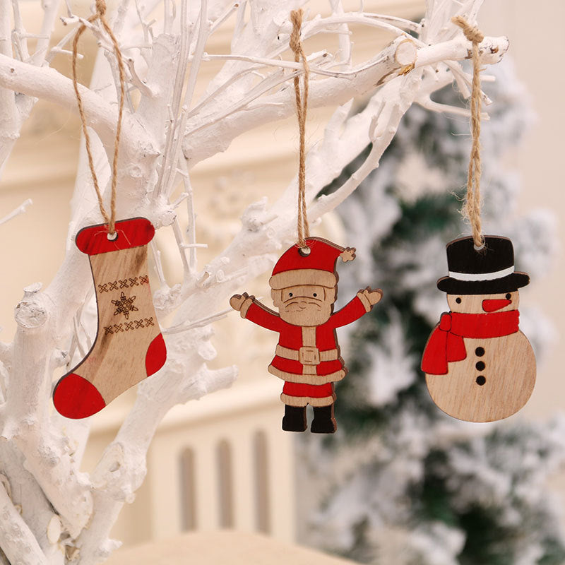 Wooden Snowman Christmas Ornament with a Black Top Hat | Red Scarf and Compact Size | Sustainable Hanging Decorations