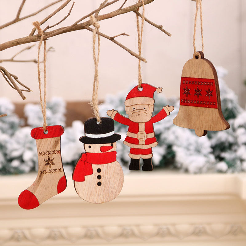 Wooden Snowman Christmas Ornament with a Black Top Hat | Red Scarf and Compact Size | Sustainable Hanging Decorations