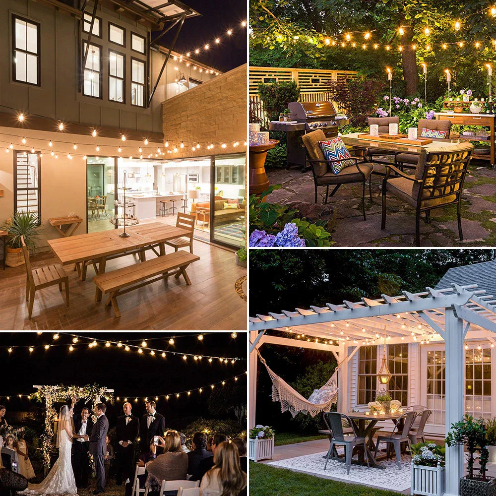 Outdoor LED String Lights Patio Garden