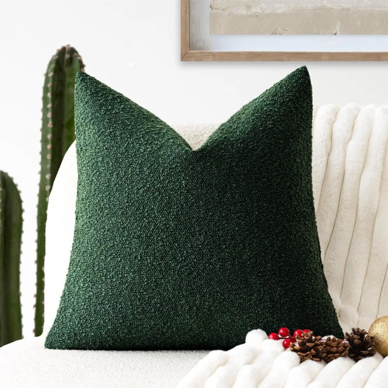 Boucle Cushion Cover 45x45cm Decorative Pillow