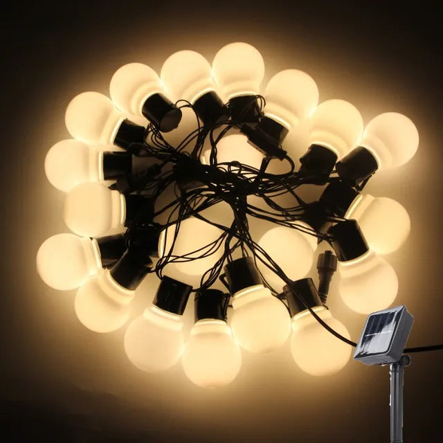 Solar String Fairy Lights for the Garden | Weather Resistant Globes That Come On at Dusk | 10, 20 or 38 Bulbs