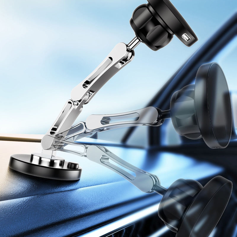 Magnetic Car Phone Holder for the Dashboard | Folding Arm with 360 Degree Rotation | Optional 15W Wireless Charging