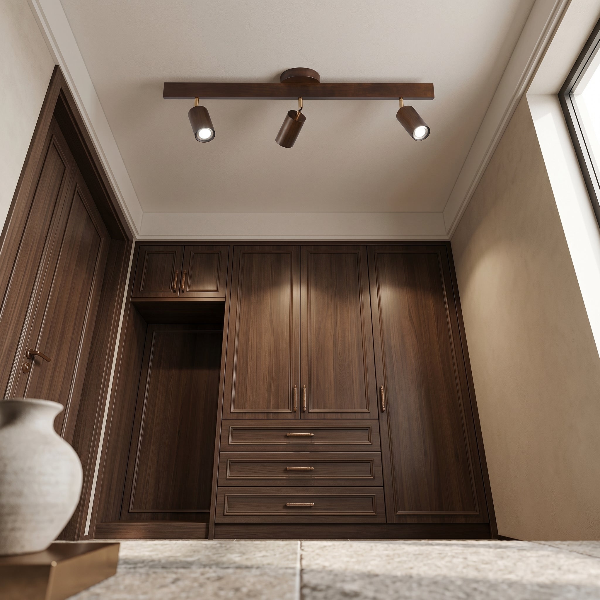 Wood Track Lighting Adjustable Spotlights