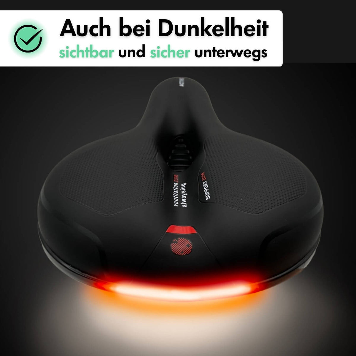 Wide Comfort Bicycle Saddle with Memory Foam Padding | Shock Absorbing Gel Seat | Universal Bike Accessories