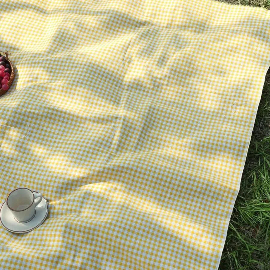 Quick-Dry Plaid Picnic Mat 39x59 to 94x59 In | 3 Colors | Lightweight Foldable Mat for Camping, Beach & Travel
