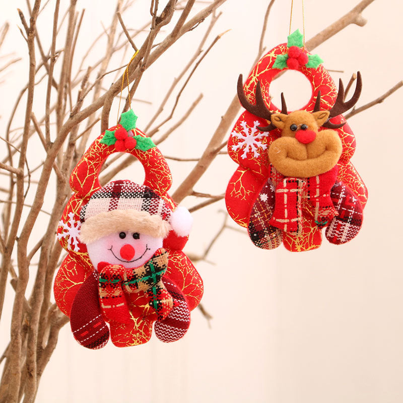 Plush Santa Claus Hanging Ornaments in Red Outfit with Hat and Scarf | Soft Cuddly Character | Christmas Tree Decorations
