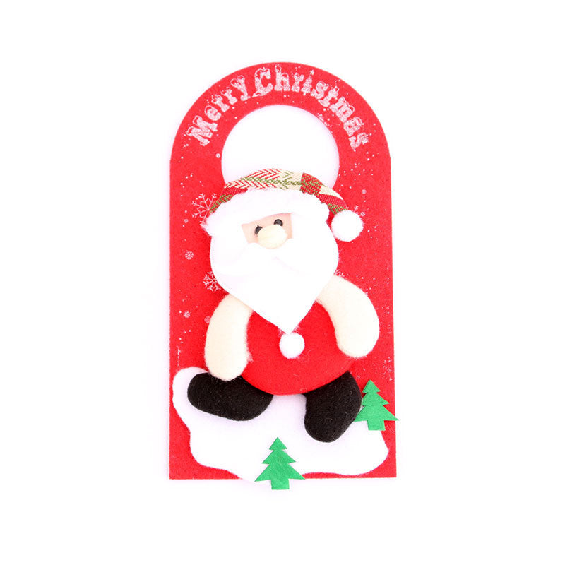 Felt Christmas Ornaments with Cheerful Character Designs | Soft Hat and Scarf Details, Hanging Loop | Four Styles for Tree or Door