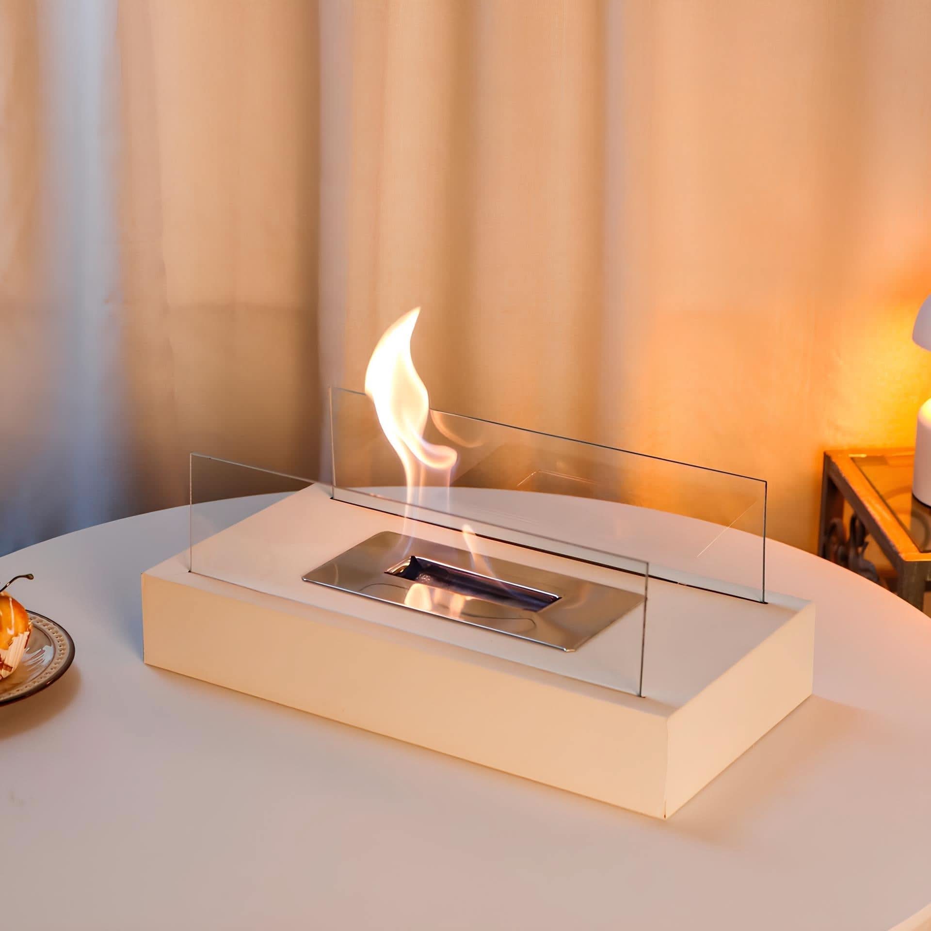 FLAMEGLOW – Portable Bioethanol Table Fireplace for Stylish Flame Ambiance