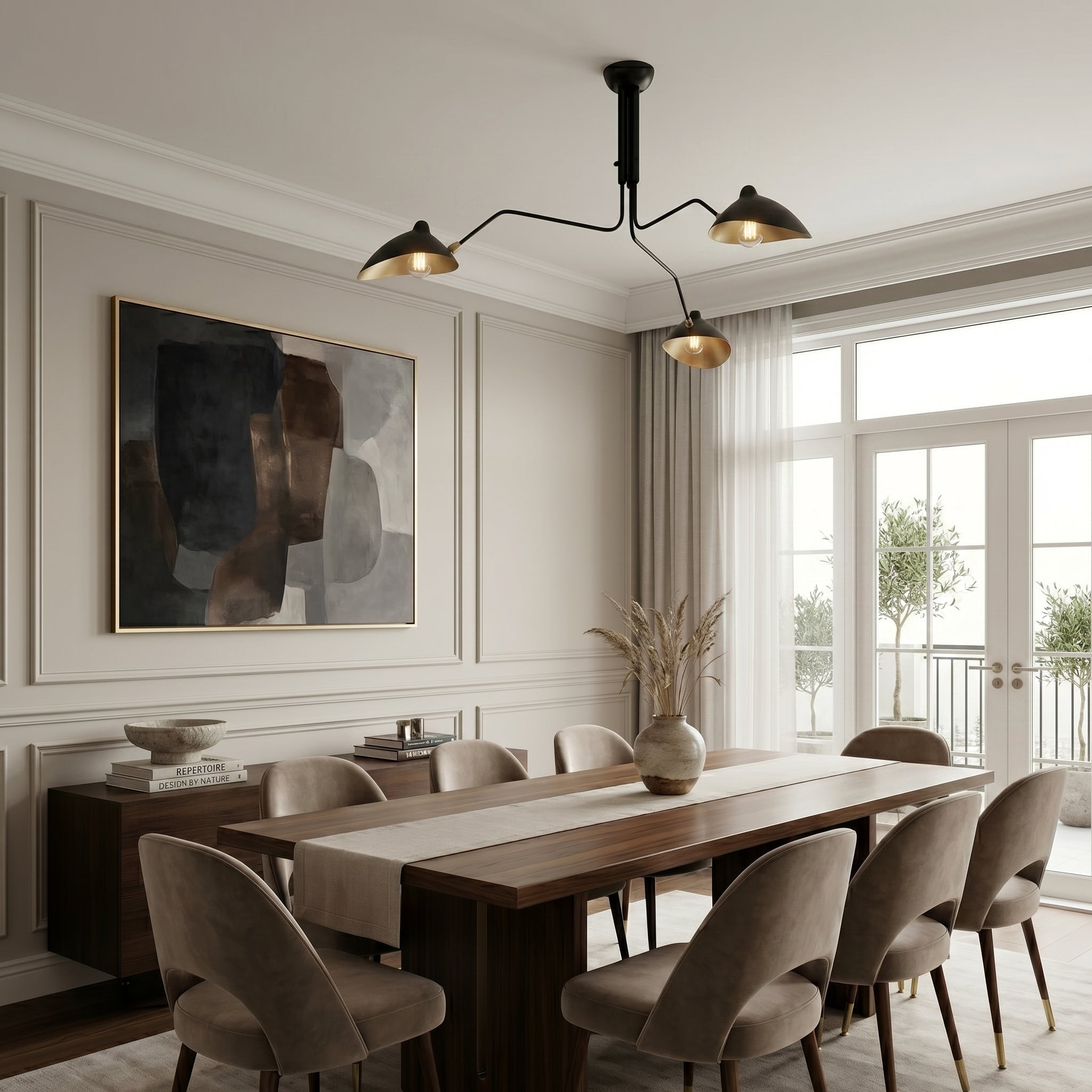 Multi Arm Ceiling Light Semi Flush Mount