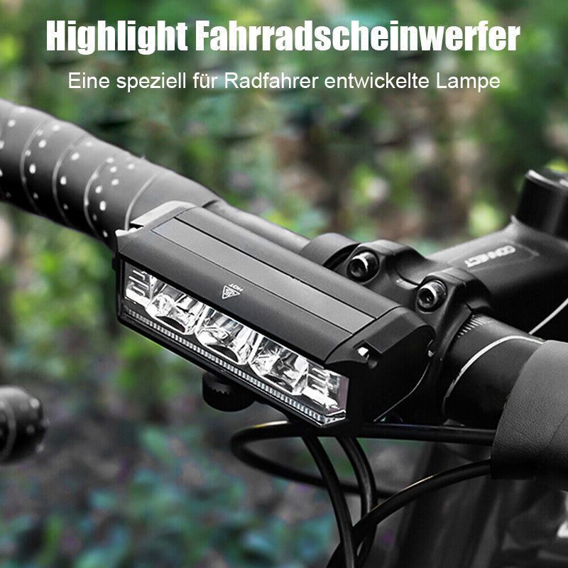 900 Lumen Rechargeable Bike Light with 180 Degree Beam | USB Charging Front Headlight for Riding After Dark