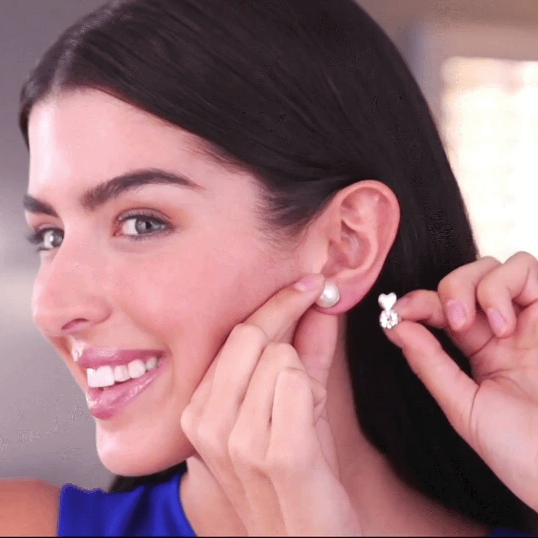 Earring Lifters for Heavy Stud Earrings | Hinged Heart Back Holds the Post Upright | Adjustable, in Silver or Gold