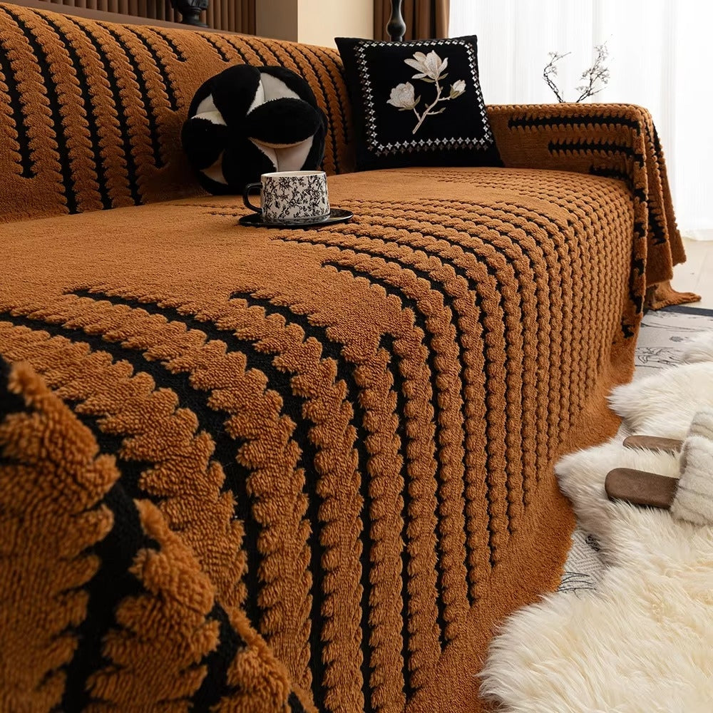 Plush Tufted Sofa Cover Slipcover