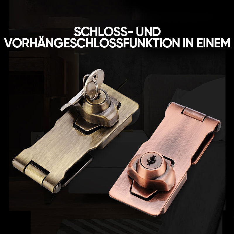 Door Lock Latch with Key for Cabinets, Lockers and Tool Boxes | Zinc Alloy, Quarter Turn | Sticks On or Screws Down