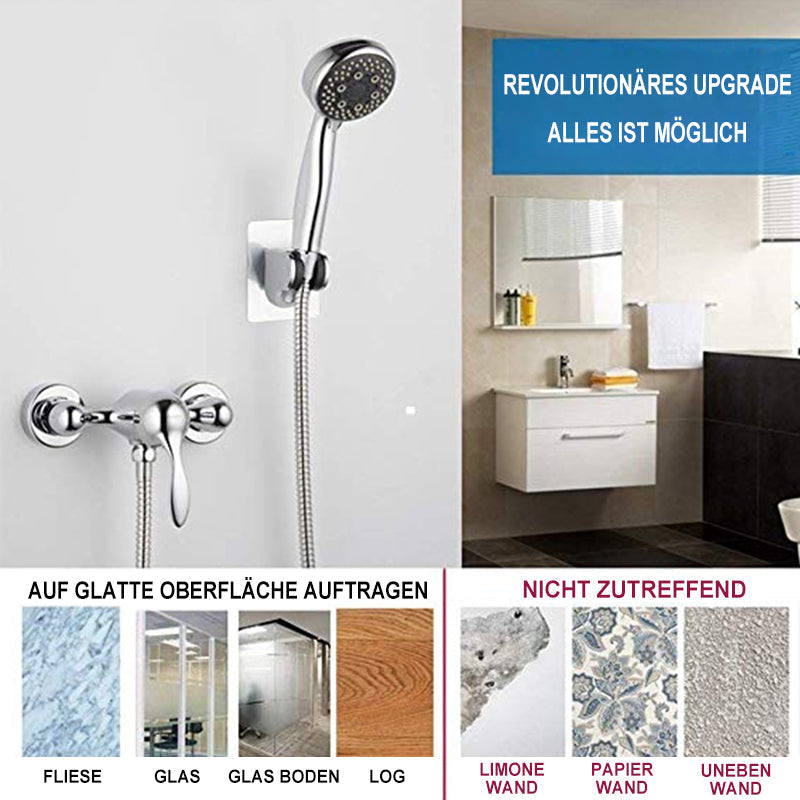 Adhesive Shower Head Holder with an Adjustable Angle | Sticks to Tile, Glass or Marble, No Drilling | One, Two or Three Pack